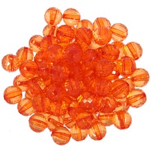 Koraliki Akrylowe okrągłe szlifowane lodowe 96' pomarańczowy 10mm ~30g