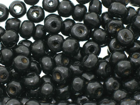 Koraliki Drewniane Drewno Kula Czarny 6mm 500g