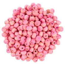 Koraliki Drewniane Drewno Kula Różowy 6mm ~20g ~260szt