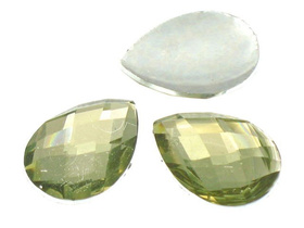 Koraliki Kaboszony Diamentowe Łezki Oliwkowy 18x13mm 10szt