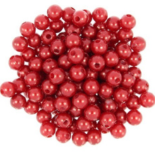 Koraliki Perła Perełki Akrylowe Czerwony 8mm ~50g ~200szt