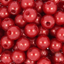 Koraliki Perła Perełki Akrylowe Czerwony 8mm ~50g ~200szt