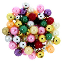 Koraliki Perła Perełki Akrylowe Miks Koloru 10mm ~50g ~100szt