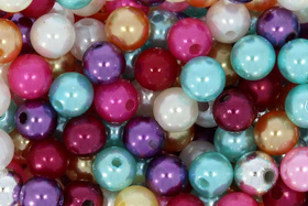 Koraliki Perła Perełki Akrylowe Miks Koloru 10mm ~50g ~100szt