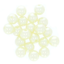Koraliki Perła Perełki Akrylowe Perłowy Kremowy 10mm ~50g ~100szt