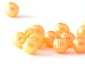 Koraliki Perła Perełki Akrylowe Pomarańczowy 10mm ~50g ~100szt