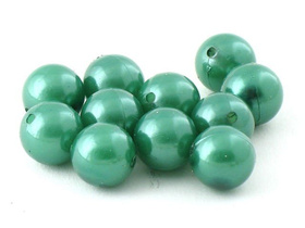 Koraliki Perła Perełki Akrylowe Zielony 12mm ~50g ~60szt 