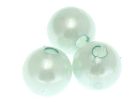Koraliki Perłowe Perła Perełki Błękitny Szary 14mm 7szt