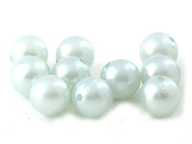 Koraliki Perłowe Perła Perełki Błękitny Szary 16mm 5szt