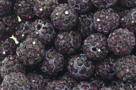 Koraliki Shamballa Disco Ball Dark Purple 10mm 1szt