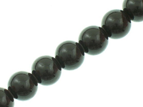Koraliki Szklane Powlekane Gładkie Brązowy Ciemny 6mm 20cm ~33szt Sznur