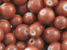 Koraliki Szklane Powlekane Gładkie Kasztanowy 8/10mm 30g 