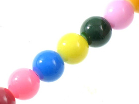Koraliki Szklane Powlekane Gładkie Mix Kolorów 10mm 40cm ~40szt Sznur