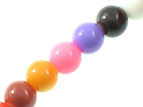 Koraliki Szklane Powlekane Gładkie Mix Kolorów 6mm 20cm ~33szt Sznur