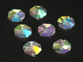 Kryształki Akrylowe Szlifowane Lodowe Octagon Crystal Silver Ab 14mm 2szt