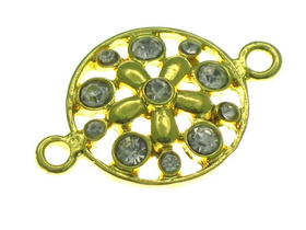 Łącznik do Shamballa z Cyrkoniami Moneta Złoty 27x18mm 1szt