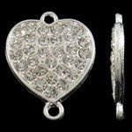 Łącznik do Shamballa z Cyrkoniami Serce Srebrny 26x20mm 1szt