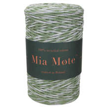 Mia Mote™ Classic Line Sznurek bawełniany skręcany do makramy 3mm green jasper + basalt grit