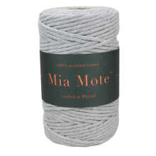 Mia Mote™ Classic Line Sznurek bawełniany skręcany do makramy 5mm basalt grit