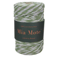 Mia Mote™ Classic Line Sznurek bawełniany skręcany do makramy 5mm green jasper + basalt grit