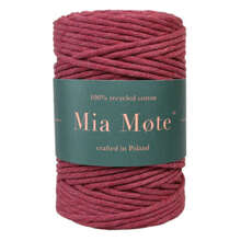 Mia Mote™ Classic Line Sznurek bawełniany skręcany do makramy 5mm ruby