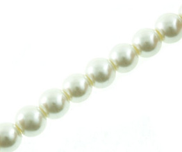 Perła Perły Perełki Szklane Woskowane Kremowy 6mm ~20cm ~33szt