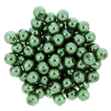 Perła Perły Perełki Szklane Woskowane Zielony 8mm ~20cm ~25szt