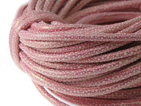 Rzemień Szyty Skóra Centkowana Różowy/Malinowy 8x6mm 50cm