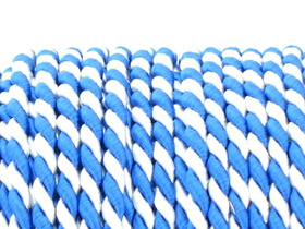 Sznurek Skręcany Wiskozowy Biało-Niebieski 3.2mm 1m
