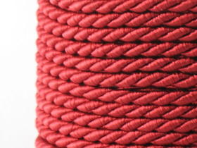 Sznurek Skręcany Wiskozowy Bordowy 3.2mm 1m