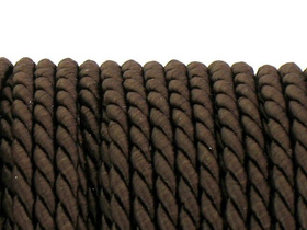 Sznurek Skręcany Wiskozowy Brązowy Ciemny 3.2mm 1m