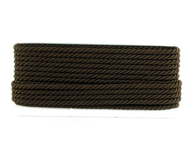Sznurek Skręcany Wiskozowy Brązowy Ciemny 8mm 0.5m