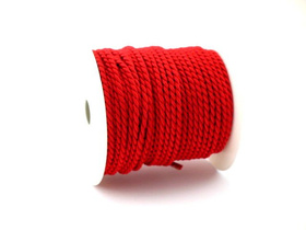 Sznurek Skręcany Wiskozowy Czerwony 3.2mm 1m