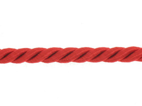 Sznurek Skręcany Wiskozowy Czerwony 5mm 1m
