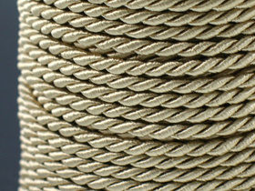 Sznurek Skręcany Wiskozowy Złoty 3.2mm 10m