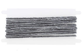 Sznurek Sutasz Taśma Metalizowany Srebrno-Czarny perła 3mm 25m