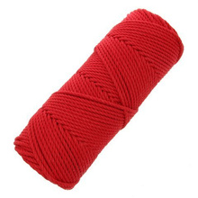 Sznurek bawełniany skręcany linka 3PLY do makramy czerwony 3mm ~100m
