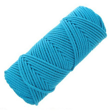 Sznurek bawełniany skręcany linka 3PLY do makramy niebieski 3mm ~100m
