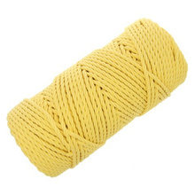 Sznurek bawełniany skręcany linka 3PLY do makramy żółty 5mm ~100m