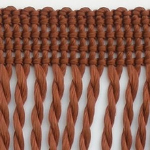 Taśma Frędzle Ozdobne Skręcane na Taśmie Chwosty Rudy 80mm 1m