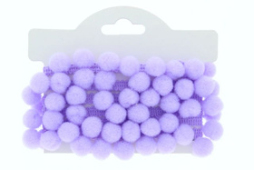 Taśma z Pomponikami Liliowy 20mm Pompony 10mm 1m
