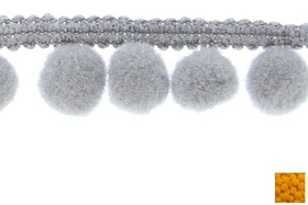 Taśma z Pomponikami Pomarańczowy 20mm Pompony 10mm 25m