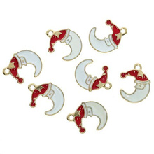 Wisiorek Zawieszka Emaliowana Święta Księżyc 19x15mm 2szt