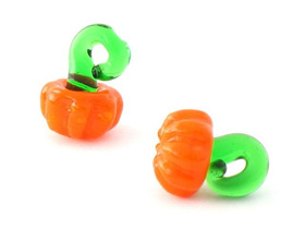 Zawieszka Lampwork Hand Made Dynia 12x14mm 2szt