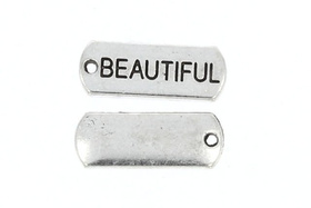 Zawieszka Metalowa Blaszka Beautiful 21x8mm 1szt