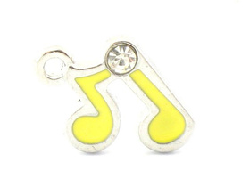 Zawieszka Nutka z Cyrkonią Żółty 13x12mm 1szt