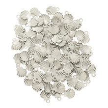 Zawieszka Stal Chirurgiczna Muszelka 7.5x5.5x0.8 mm 10szt