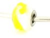 Beads Koraliki Przekładki Modułowe do Rzemienia Lampwork żółty 15mm 5szt