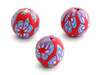 Koraliki Fimo Kula Mix Czerwony 15mm 8szt