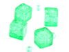 Koraliki Szklane Crackle Kostka Zielony Żywy 12x12mm 2szt